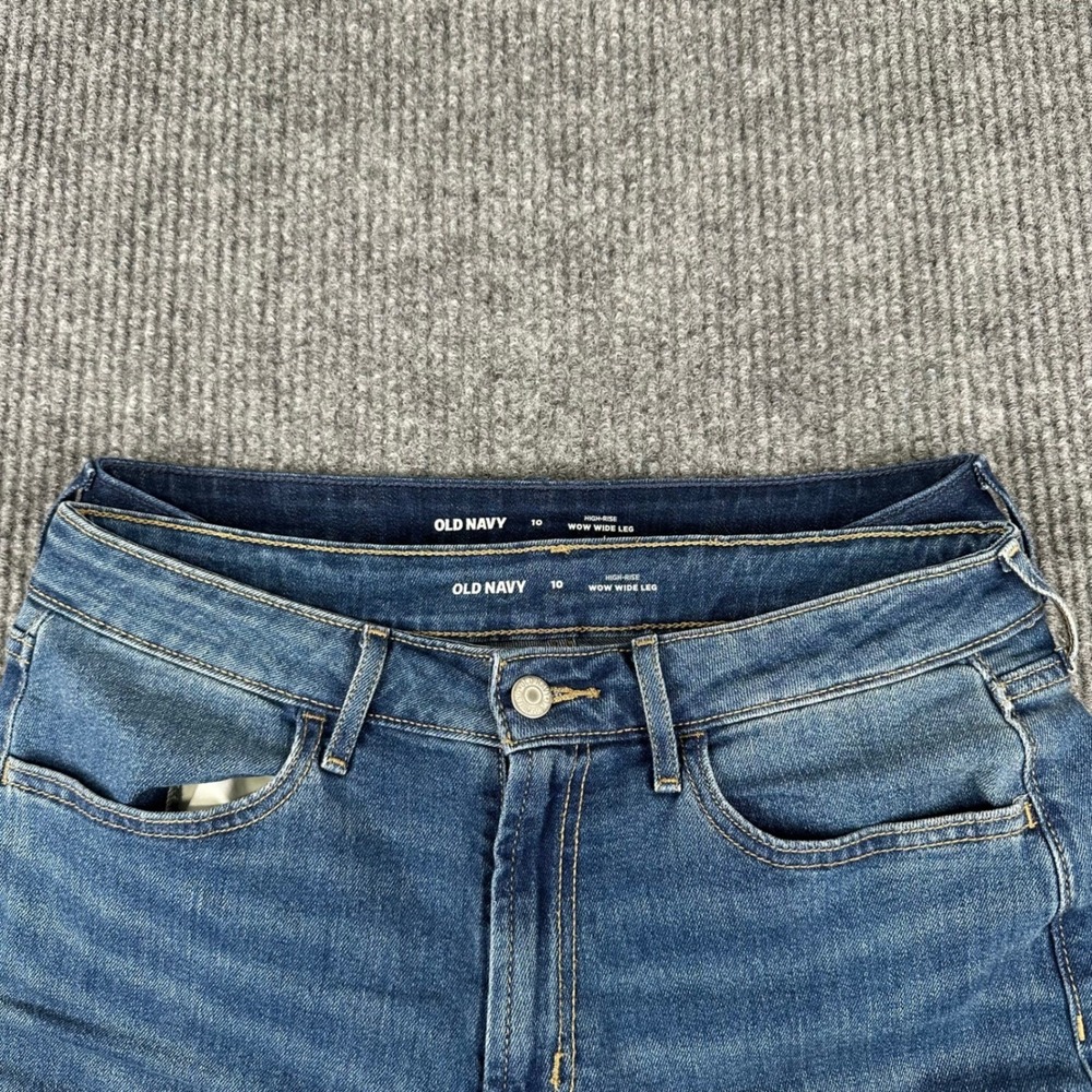 Lot 2 Old Navy Wow Wide Leg Jeans Womens Size 10 High Rise Stretch Denim - Picture 13 of 14